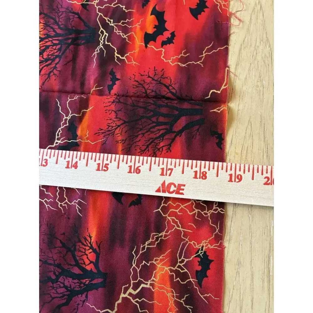 Lot 12 Halloween Cotton Fabric Destash Prints Cats Bats Ghosts Snoopy 42”x10”